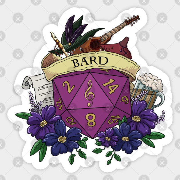 Dice Bard Sticker by Danielle_Mahaffey